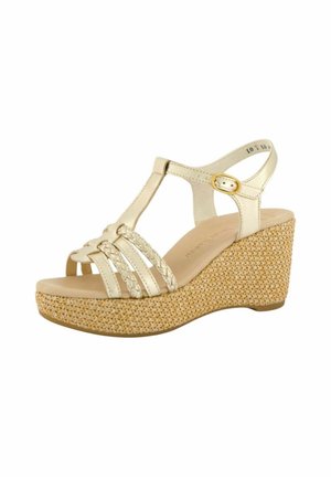 Sandales Compensées Femme été - Talon Wedge épais Doré - Confortables Pour Plage Et Sortie - Taille 36-43