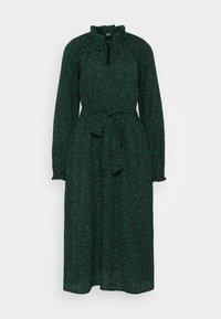 RUFFLE NECK PRINTED MIDI - Dnevna haljina - green
