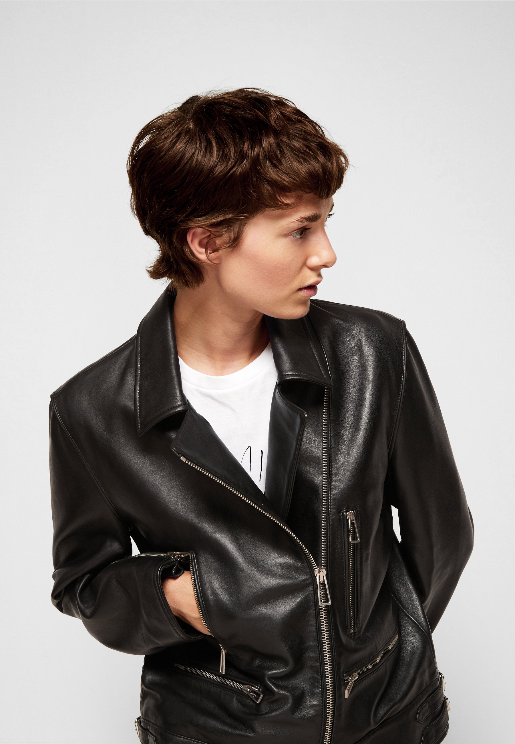 paul smith leather biker jacket