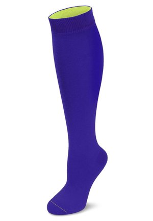 KNEE HIGH SOCKS BI-COLOR - Kniestrümpfe - royalblau/säuregelb