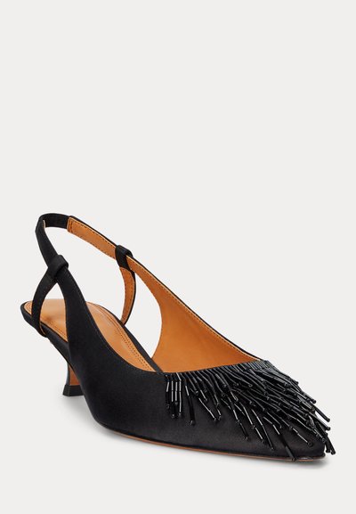 Polo Ralph Lauren BEADED SATIN SLINGBACK HEEL - Klasiski papēži - black