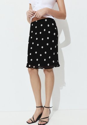 PULL&BEAR POLKA DOT MINI SKIRT - A-line skirt - black