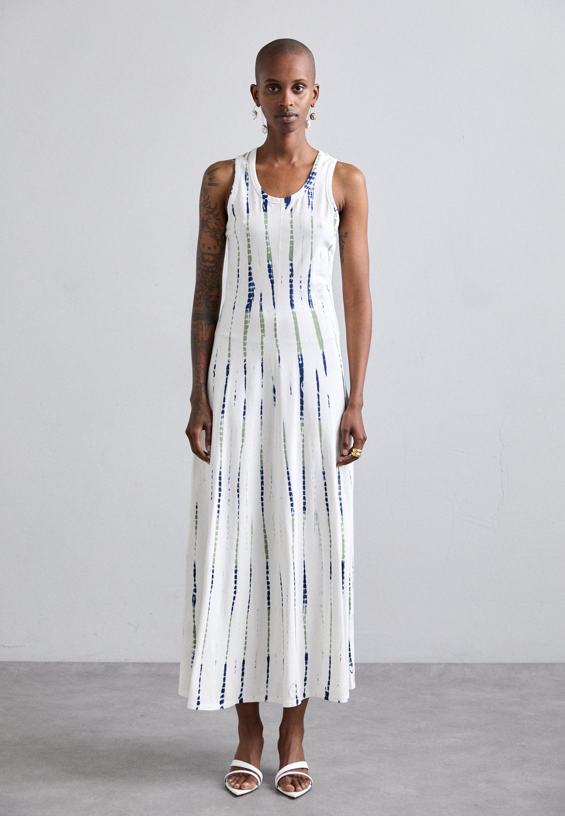 Proenza Schouler White Label DAVI DRESS - Jersey dress - white/navy/olive/ white - Zalando.co.uk Proenza Schouler White Label DAVI DRESS - Jersey dress - white/navy/olive/ white - Zalando.co.uk