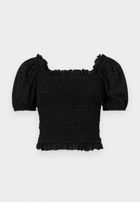 PUFF SLEEVE FRILL - Débardeur - black