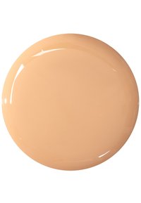 Round, glossy cream in a soft peach color with a smooth texture. No notable patterns or hardware visible.