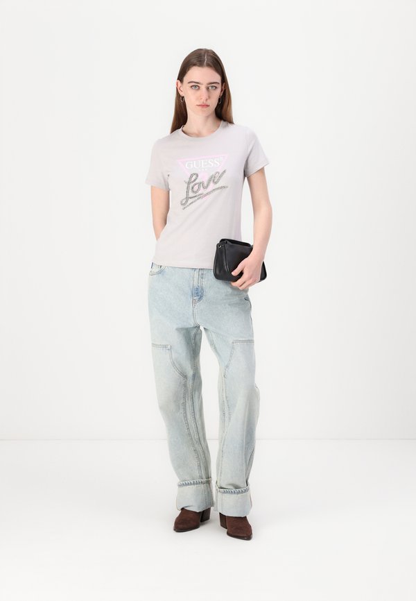 TRIANGLE LOVE - Print T-shirt - silk gray4