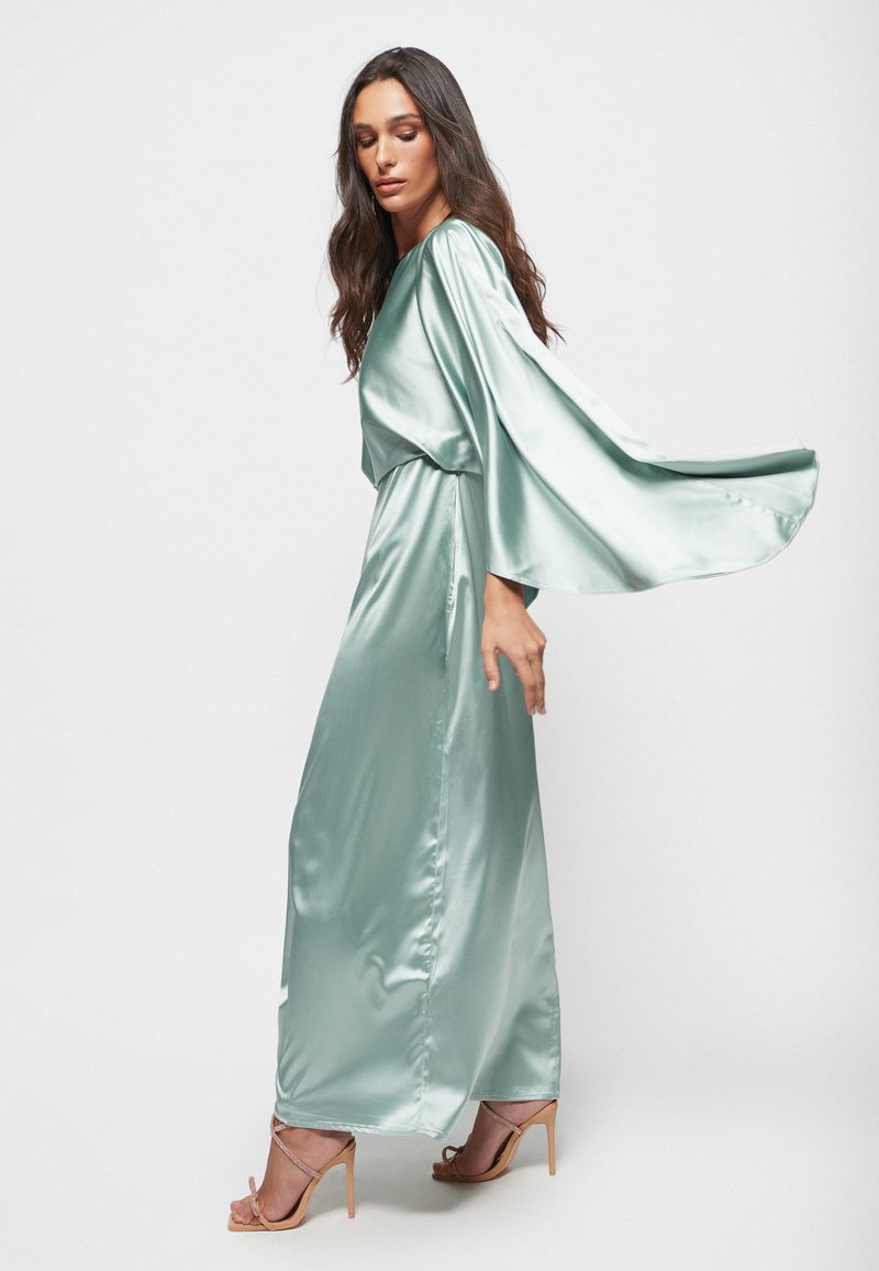 green emerald velvet dress Andie Long Sleeve Bridesmaid Dress in Sage