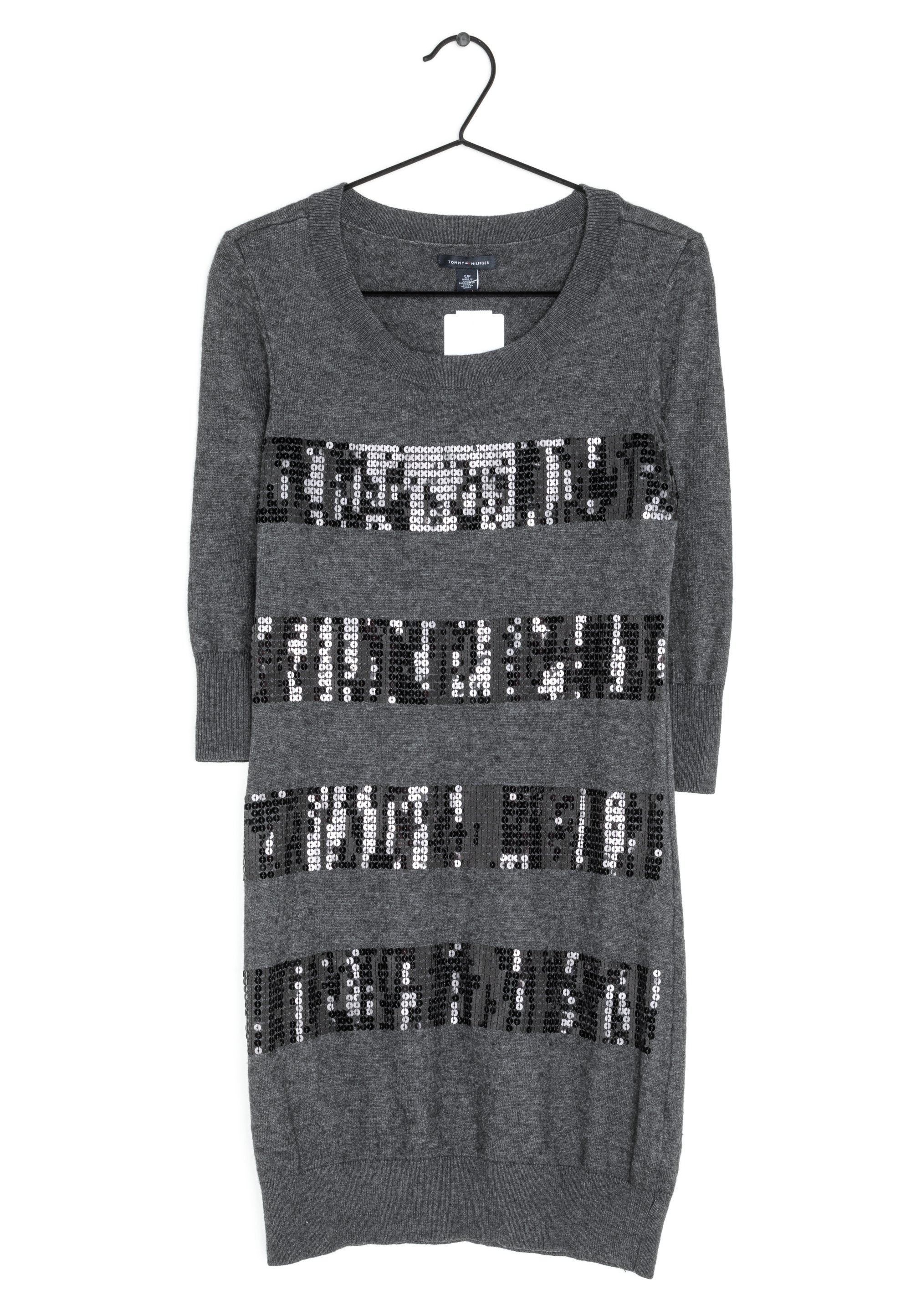 tommy hilfiger grey sweater dress Tommy Jeans Star knit mini jumper dress in light grey