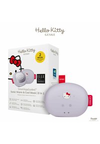 Hello Kitty Sonic Warm & Cool Maske i lavendel, oval form med kontrolknapper, har Hello Kitty grafik og er pakket i en farverig æske.