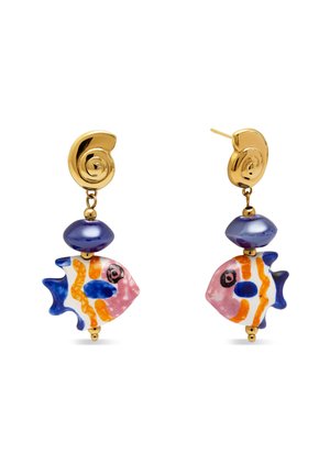 Blue Fish - Pendientes - gold-coloured
