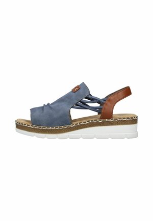 Sandalias de cuña - lightblue cayenne