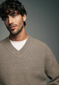Next V-NECK TEXTURE - Striktrøje - neutral