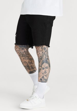 RAW DISTRESSED - Džínové kraťasy - black