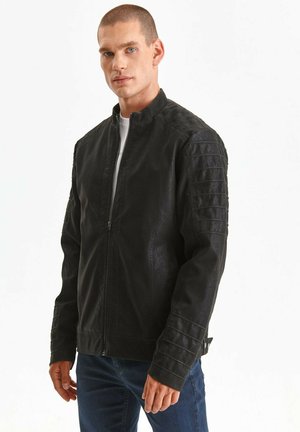 Top Secret Imitatieleren jas - czarny