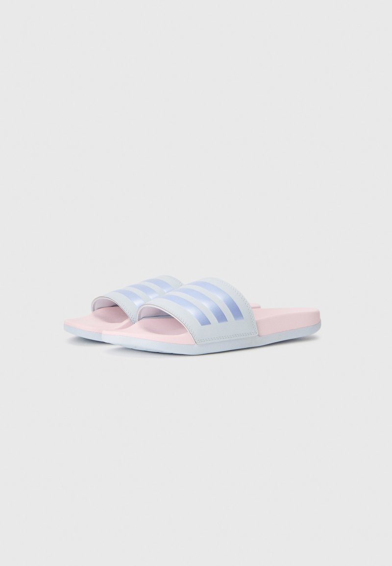 OF slides pink and blue originals adidas Originals Adilette sliders in pink and sky blue | ASOS main image 2
