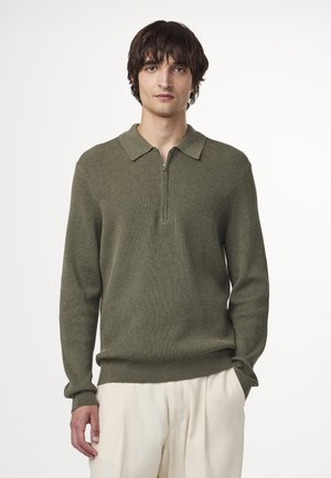 HANSIE LS ZIP 6600 - Stickad tröja - capers