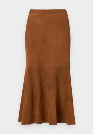 STUDIO ID ELSIE - Leather skirt - tobacco