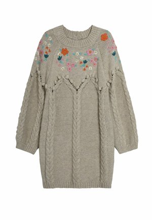 FLORAL EMBROIDERED CABLE - REGULAR FIT - Jumper dress - cream