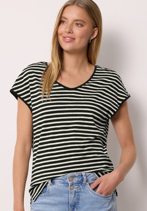 Street One Studio, DROPPED SHOULDER SHIRT MIT STREIFEN - T-Shirt print - black