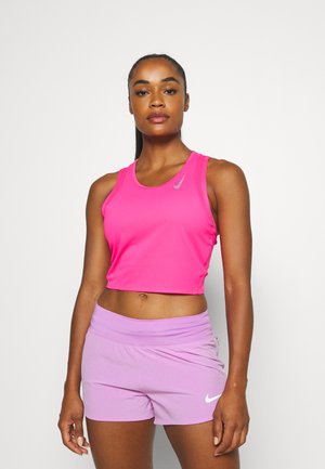 RACE CROP - Top - hyper pink/silver