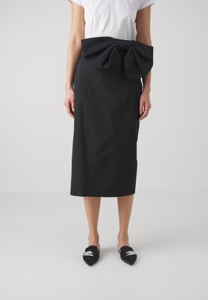 BOW PENCIL SKIRT - Pouzdrová sukně - black