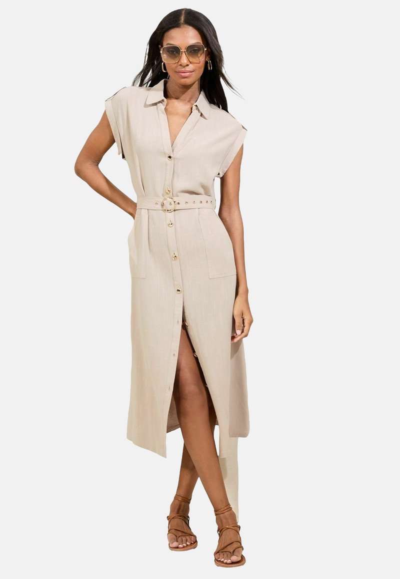 Lipsy - REGULAR FIT LOOK BUTTON THROUGH - Shirt dress - neutral, Enlarge