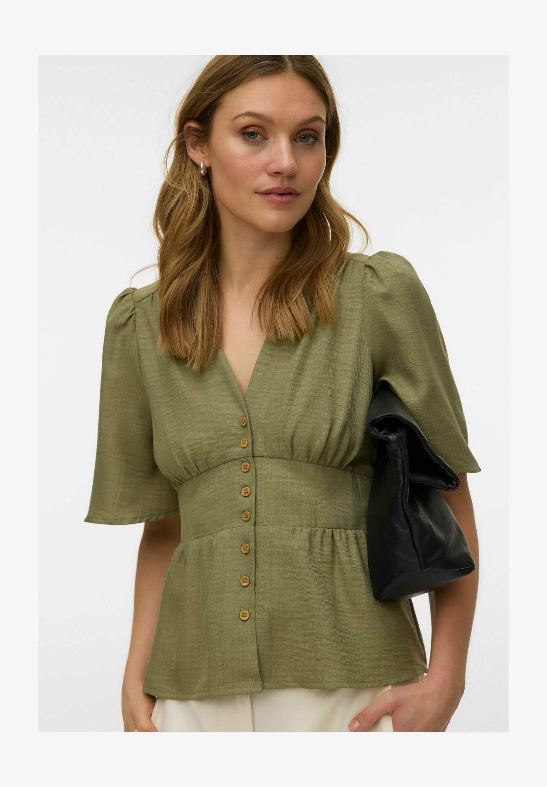 VERO MODA Vmloretta SL Top Donna Senza Maniche, Ricamato, In Morbido Cotone, Vestibilità Regolare, Chiusura Con Bottone Sul Retro