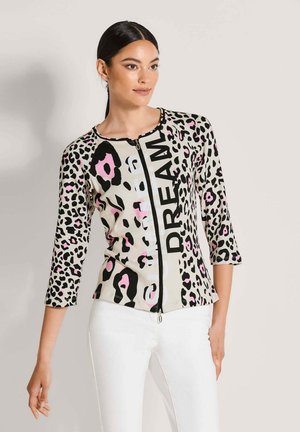 Strickjacke - raspberry sorbet   pearl white   black