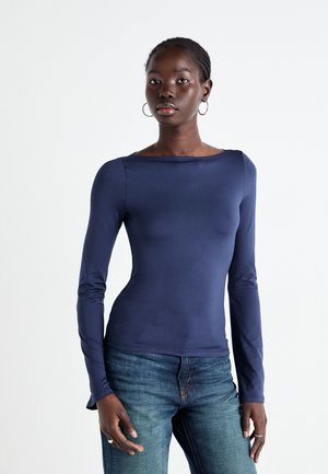 Weekday ANNIE BOATNECK LONG SLEEVE TOP - T-shirt à manches longues - dark blue