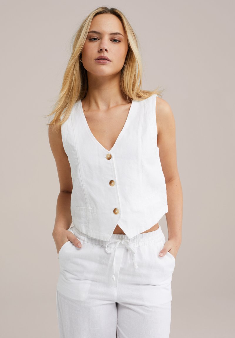 WE Fashion - Waistcoat - white, Enlarge