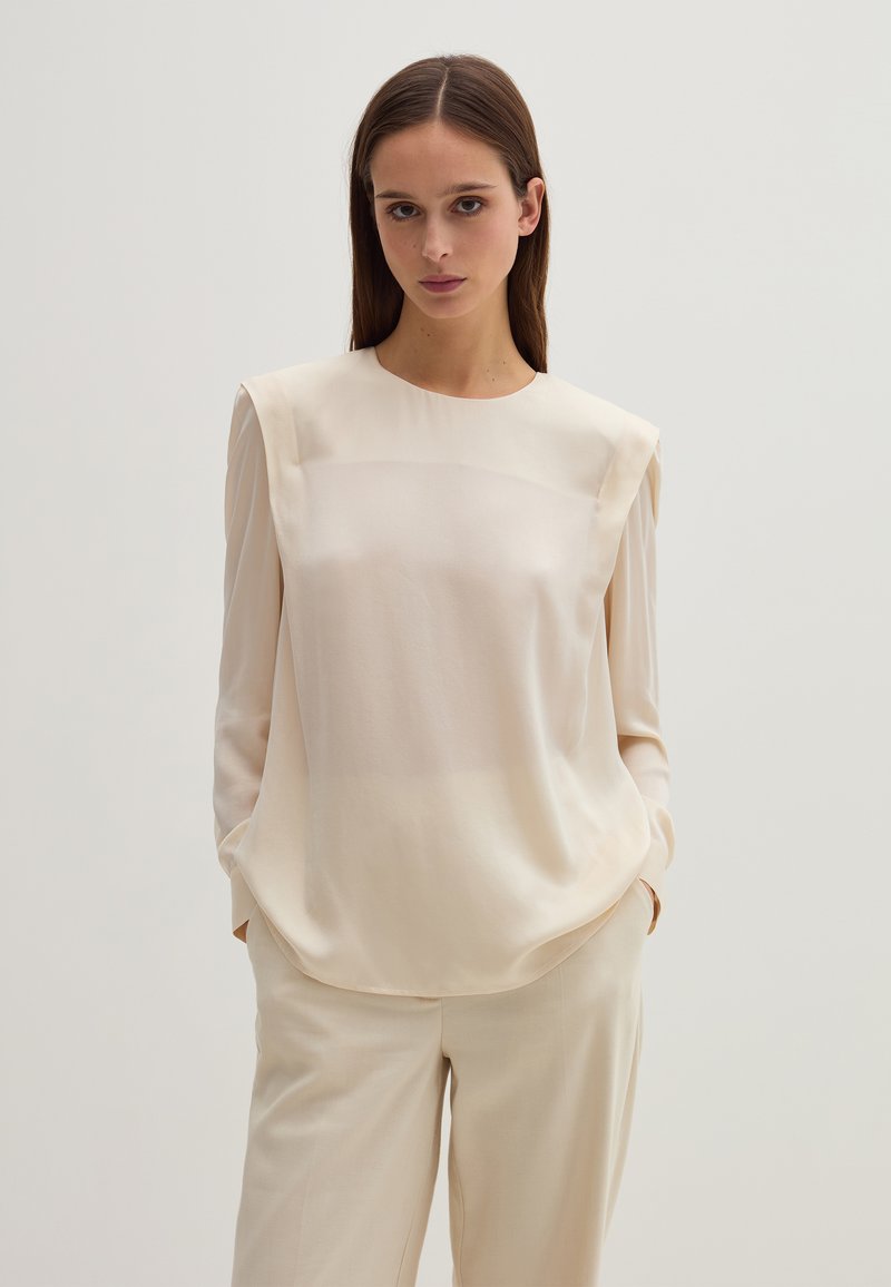 Stefanel Blouse zandkleur Stefanel Blouse zandkleur