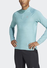 adidas Performance - GYM 3-STRIPES 1/4-ZIP  - Long sleeved top - mint tone mel Thumbnail Image 1