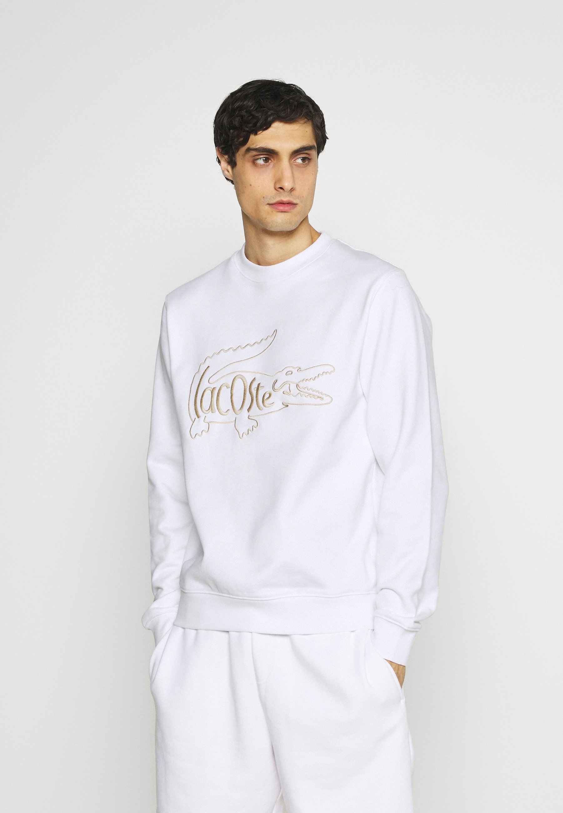 lacoste sweatshirt white