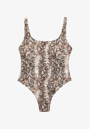 Koton, SNAKE PRINTED SWIMSUIT. - Badeanzug - black