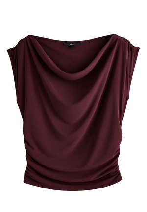 Next SLEEVELESS DRAPED TOP.  - REGULAR FIT - Trükipildiga T-särk - new burgundy red