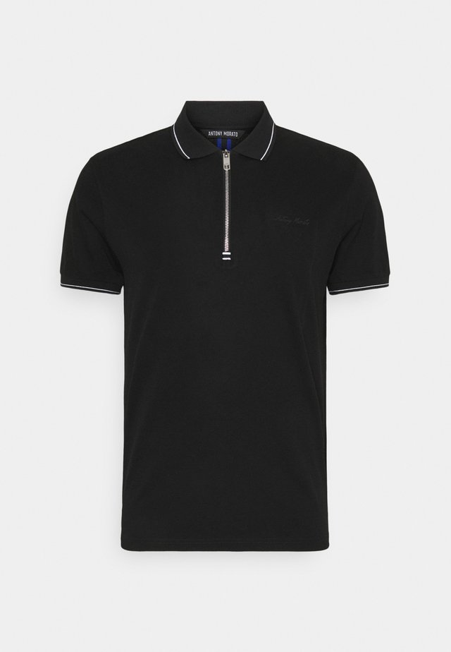 MERCERIZED WITH LOGO PRINT - Poloshirt - nero