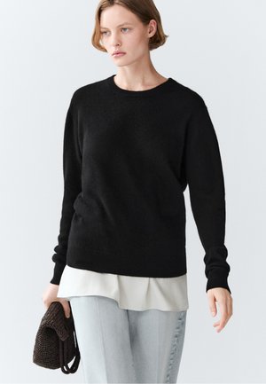 Massimo Dutti, 100% CASHMERE LONG SLEEVE SWEATER - Strickpullover - black