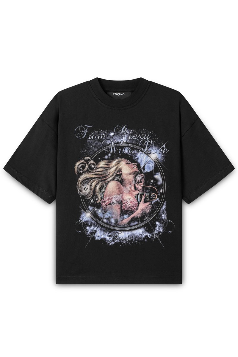 FAVELA T-shirt print zwart