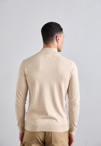 KNITID CASHMERE BLEND EASY FIT HALF ZIP - Strickpullover - sable