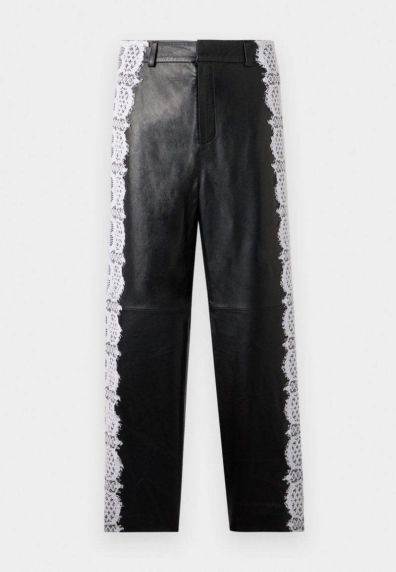 Les Benjamins Leren broek zwart