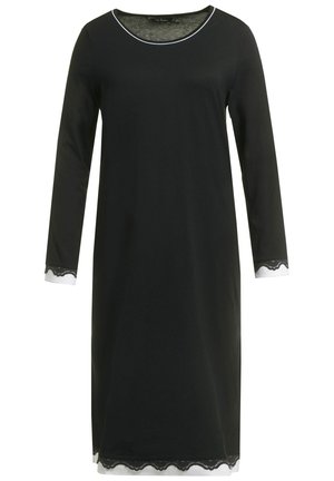 Ulla Popken HEM CONTRAST SUPER SOFT - Nachtjapon - black