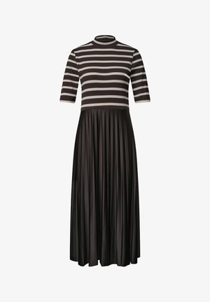 Street One, MIDIKLEID MIT PLISSÉEROCK UND STREIFEN - Robe de jour - black coffee