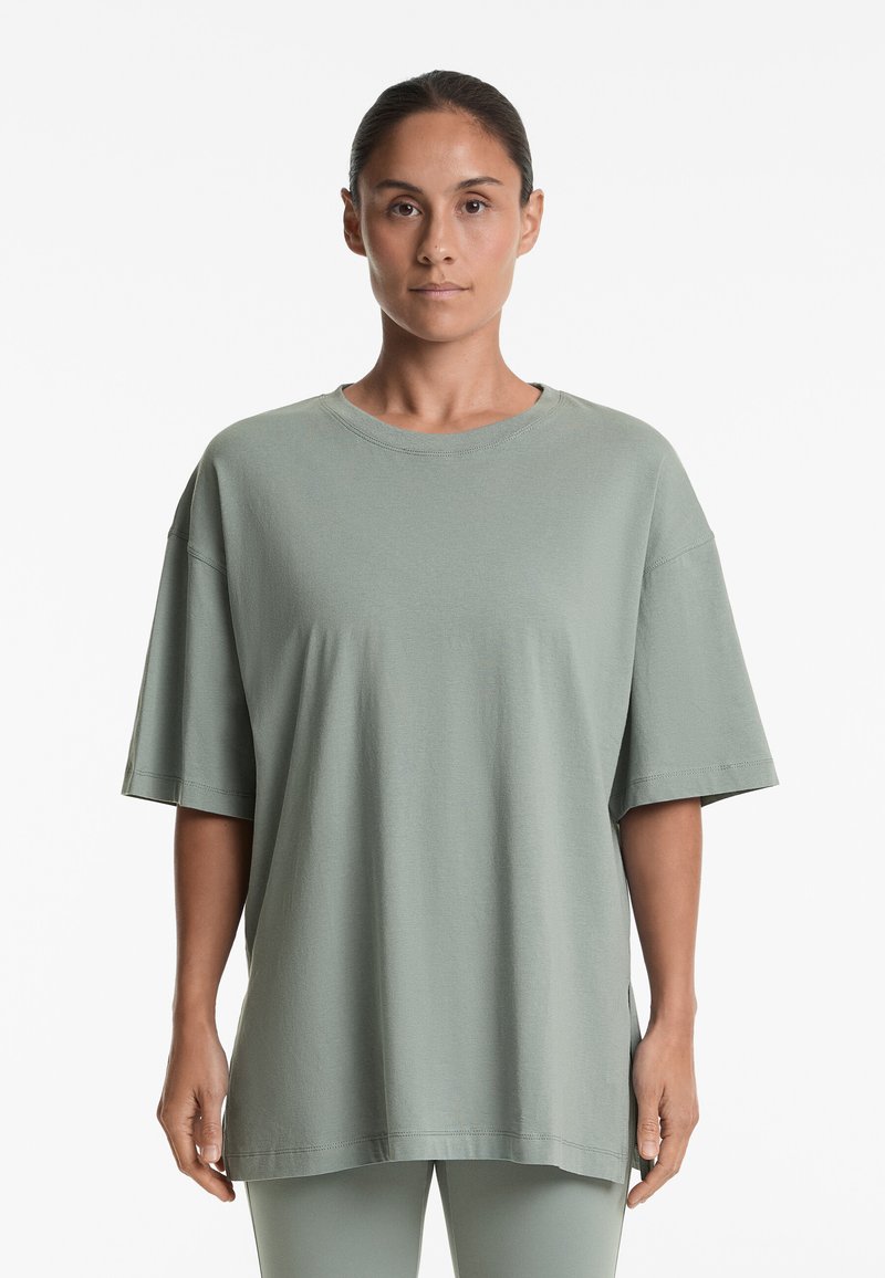 OYSHO SHORT SLEEVE - Jednoduché tričko - mottled grey