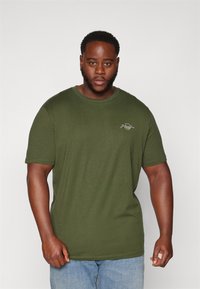 Jack & Jones JJFERRIS TEE CREW NECK 7 PACK - T-shirt med print - black/navy/white/black/kombugreen