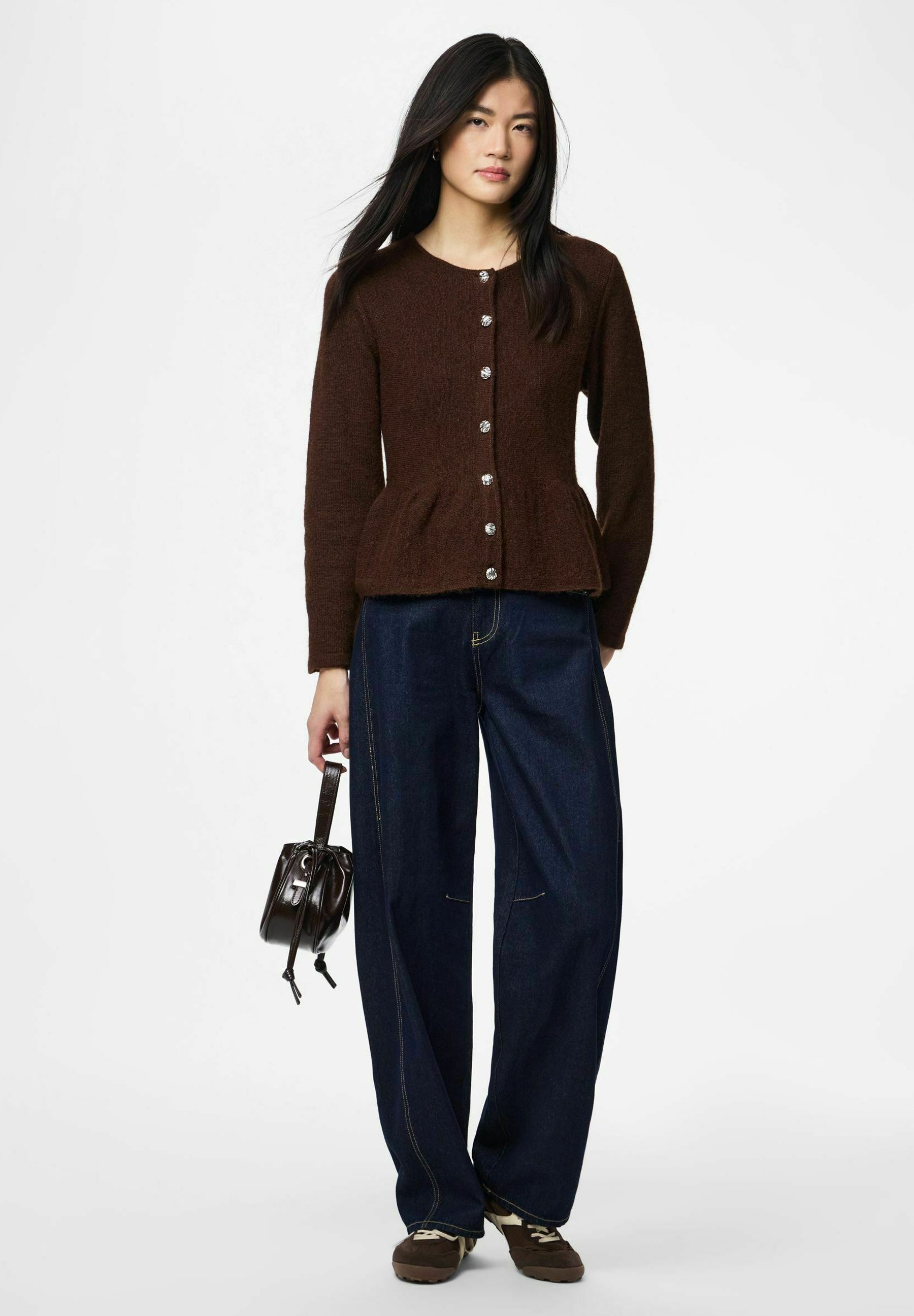 Pieces Knitted PCPINGE - Cardigan - chicory coffee/dark brown