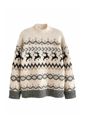 MATCHING FAMILY CHRISTMAS FAIRISLE STAG - Striktrøje - black white