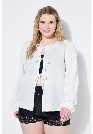 BLUSE, SCHLEIFEN-VERSCHLUSS, PUFFÄRMEL - Camicetta - off-white
