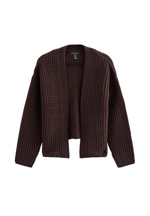 New Look, DARK  MOSS STITCH OPEN FRONT CARDIGAN - Chaqueta de punto - dark purple