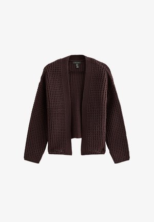 New Look, DARK MOSS STITCH OPEN FRONT CARDIGAN - Chaqueta de punto - dark purple