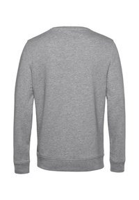 Grå sweatshirt med rund hals, långa ärmar och ribbad manschett. Tillverkad av ett mjukt, strukturerat tyg med en enkel, enfärgad design.